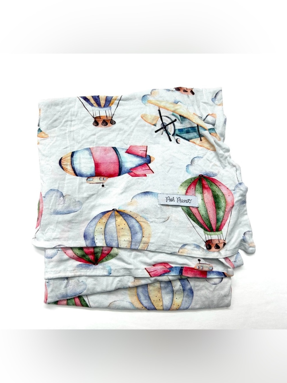 Posh Peanut Vintage Planes Hot Air Balloons Bamboo Baby Swaddle Blanket